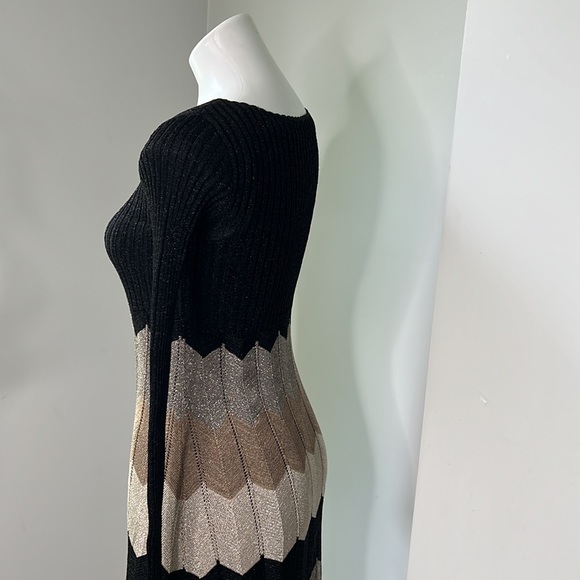 Laundry by Shelli Segal Metallic Knit Dress Halloween size XS - Picture 4 of 10